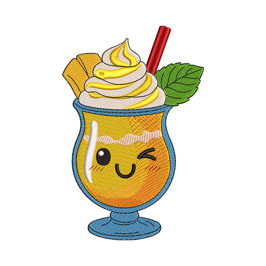 Kawaii Tropical Drink Embroidery Design - SG040603