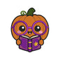 Cute Pumpkin Reader Halloween Embroidery Design | Kawaii Spooky Book Pattern - SG04072601