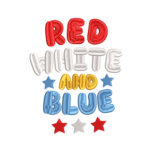 Red White and Blue Embroidery Design - SG05042608