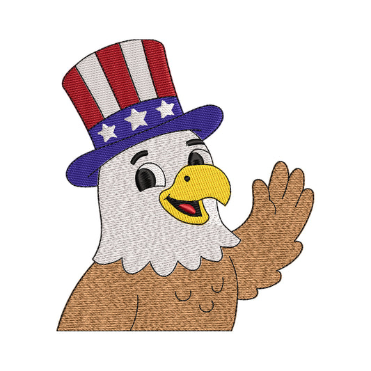 Patriotic Eagle Embroidery Design - SG05042609