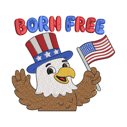 Born Free Eagle Embroidery Design - SG05042610