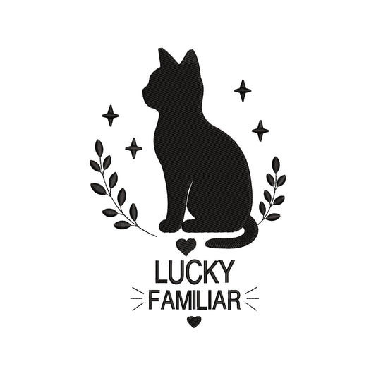 Lucky Familiar Black Cat Embroidery Design - Witchy Mystical Silhouette SG31072615