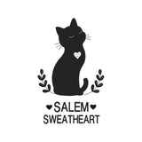 Salem Sweatheart Black Cat Embroidery Design - Witchy Cute Motif SG31072617