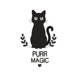 Purr Magic Black Cat Embroidery Design - Big Eyes Witchy Silhouette SG31072620