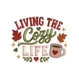 Living The Cozy Life Embroidery Design - Fall Mug Autumn Slogan SG31072621