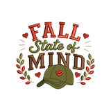 Fall State Of Mind Cap Embroidery Design - Autumn Baseball Motif SG31072622