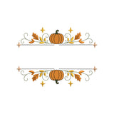 Halloween Pumpkin Split Monogram Frame Machine Embroidery Design File - SG05092601