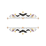 Halloween Bats Split Monogram Frame Machine Embroidery Design File - SG05092602