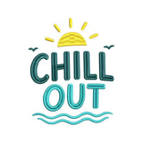 Chill Out Summer Quote Embroidery Design Beach - SG06052611