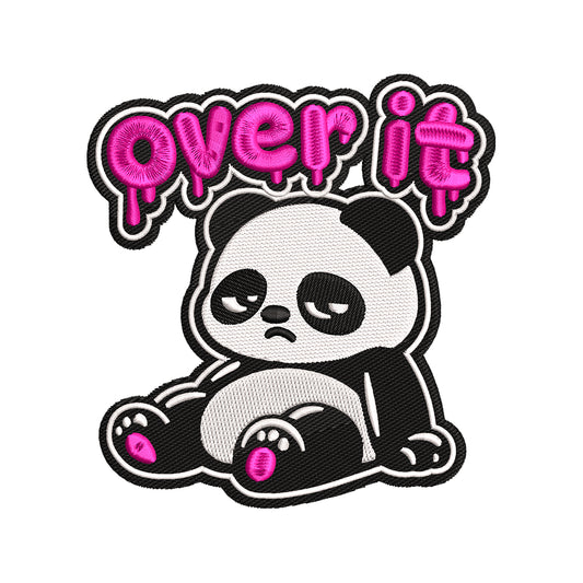 Over It Panda Embroidery Design Funny Panda Quote - SG06052621