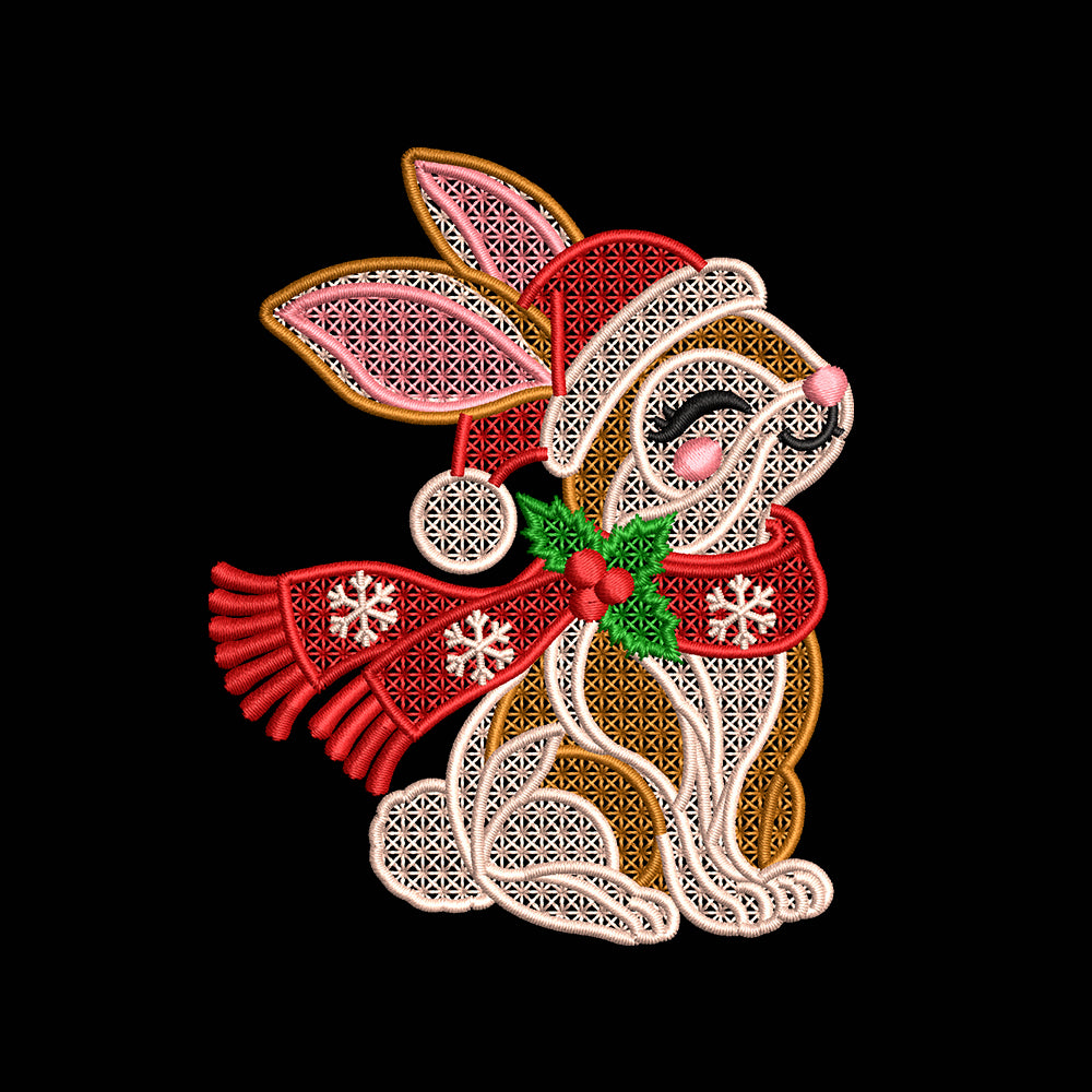 FSL Christmas Bunny Machine Embroidery Design - SG06102601