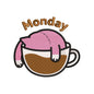 Monday Cat Coffee Animal Funny Quote Embroidery Design – SG08042601