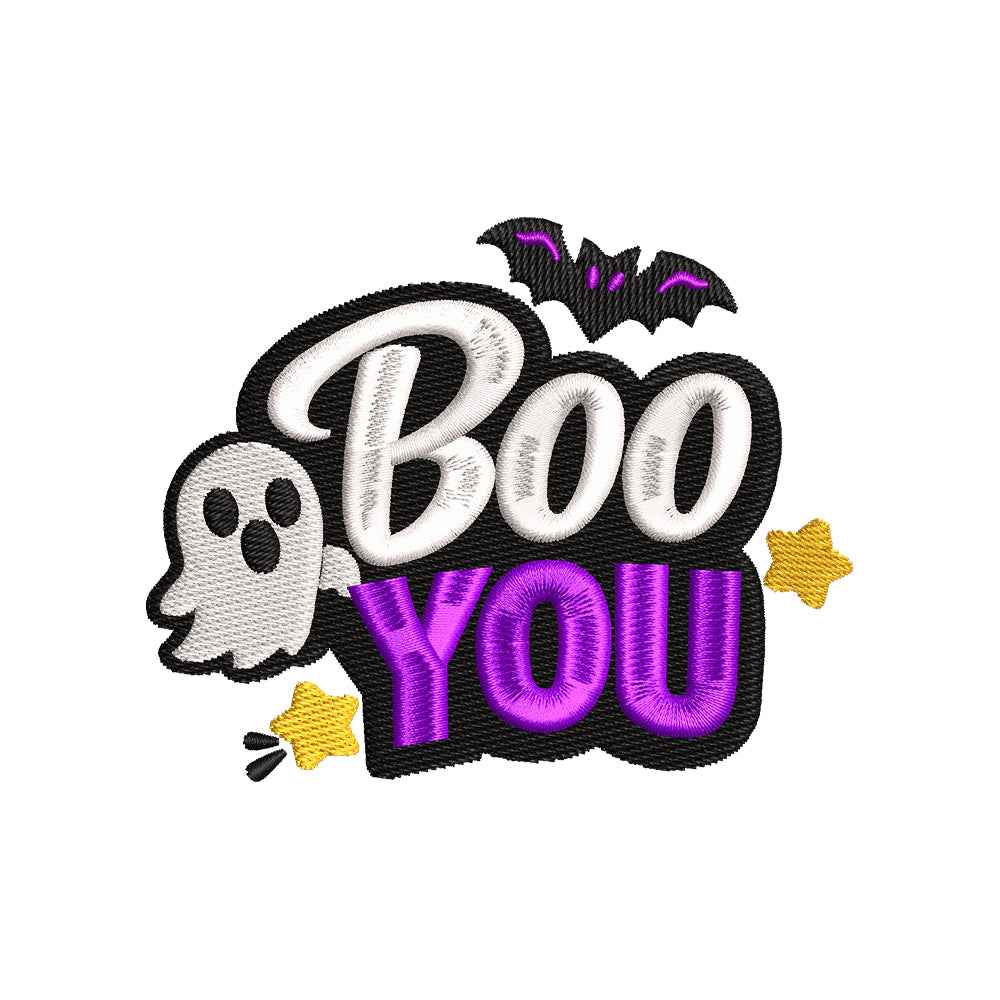 Halloween Boo You Embroidery Design | Cute Ghost Machine Embroidery Pattern - SG08072610