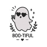 Boo-tiful Ghost Embroidery Design - Cute Halloween Heart Glasses Motif SG31072630