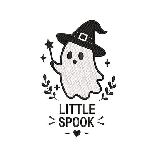 Little Spook Witch Hat Ghost Embroidery Design - Cute Halloween Baby Motif SG31072631