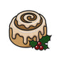 Festive Christmas Cinnamon Roll With Holly Machine Embroidery Design File - SG08092603