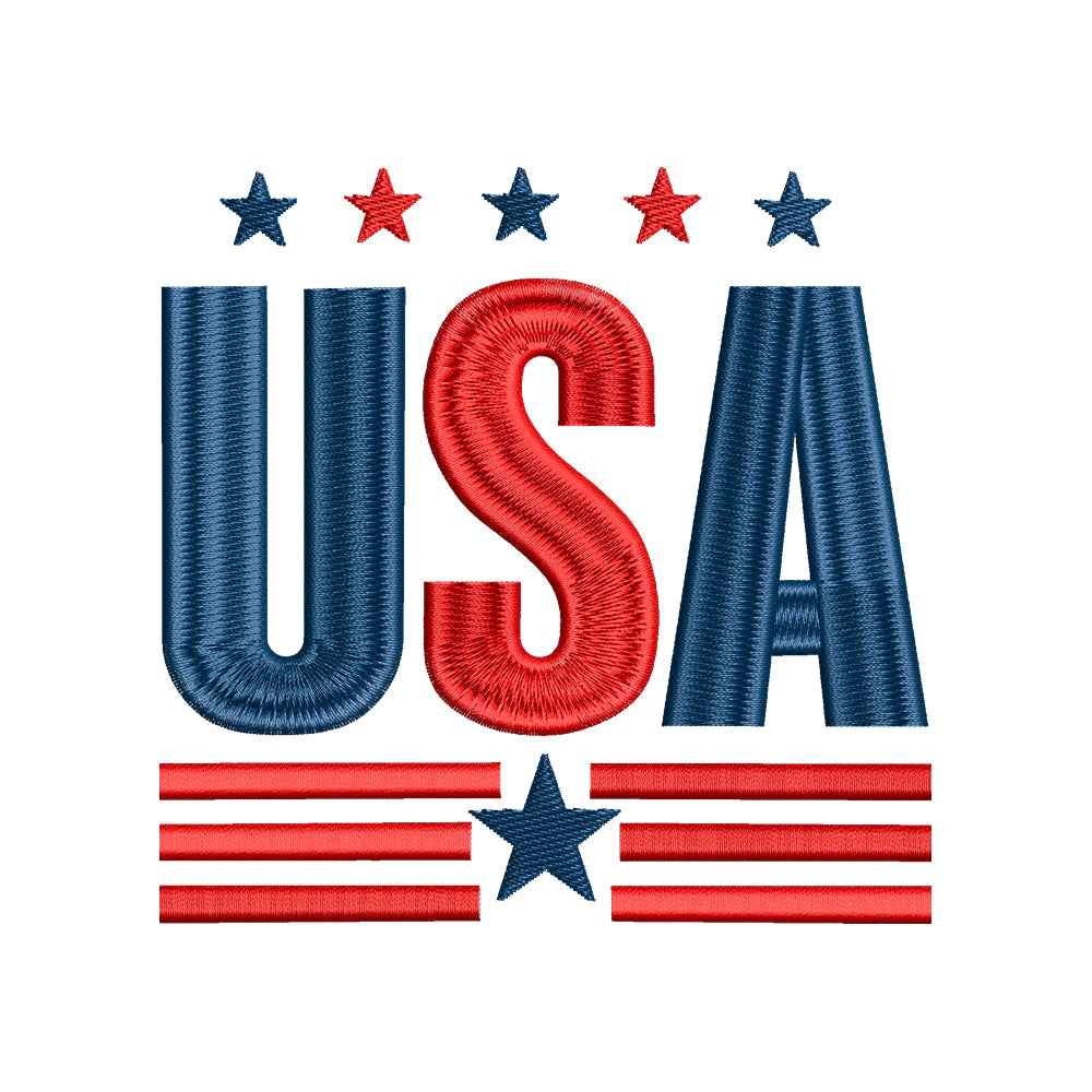 USA Patriotic Embroidery Design 4th of July - SG09052601