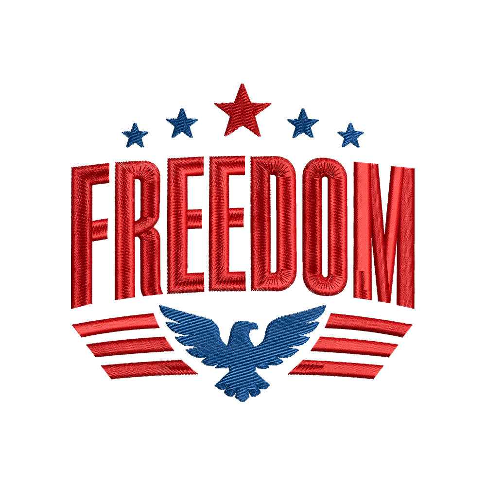 Freedom Patriotic Embroidery Design 4th of July - SG09052603