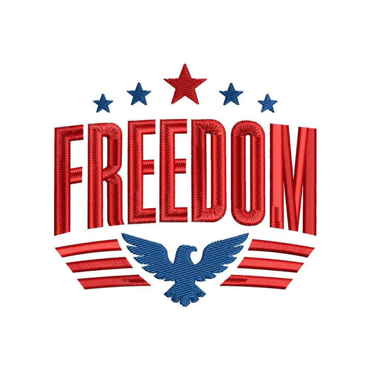 Freedom Patriotic Embroidery Design 4th of July - SG09052603
