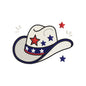 Patriotic Cowboy Hat Embroidery Design 4th of July Independence Day - SG09052612