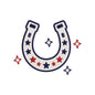 Patriotic Horseshoe Embroidery Design 4th of July Independence Day - SG09052614