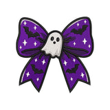 Spooky Purple Bow Embroidery Design - Halloween Coquette Ghost Motif SG31072635