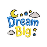 Dream Big Moon Stars Embroidery Design - Cute Baby Nursery Motif SG31072642