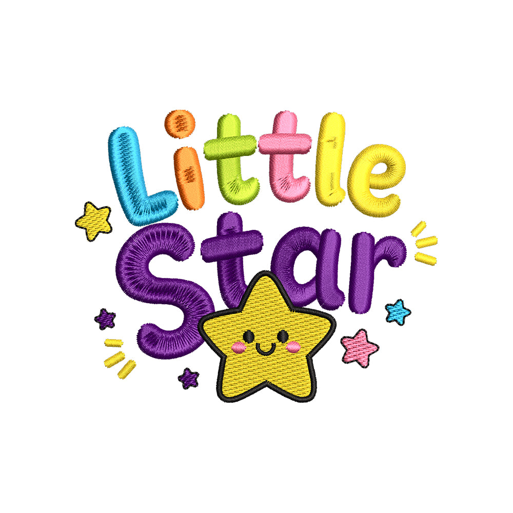 Little Star Rainbow Embroidery Design - Cute Smiley Baby Motif SG31072643