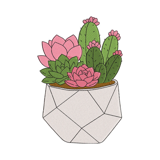 Succulent and Cactus Garden Embroidery Design - SG110501