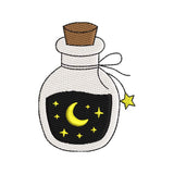 Mini Halloween Moon Potion Embroidery Design | Cute Magic Bottle Machine Embroidery Pattern - SG11072601