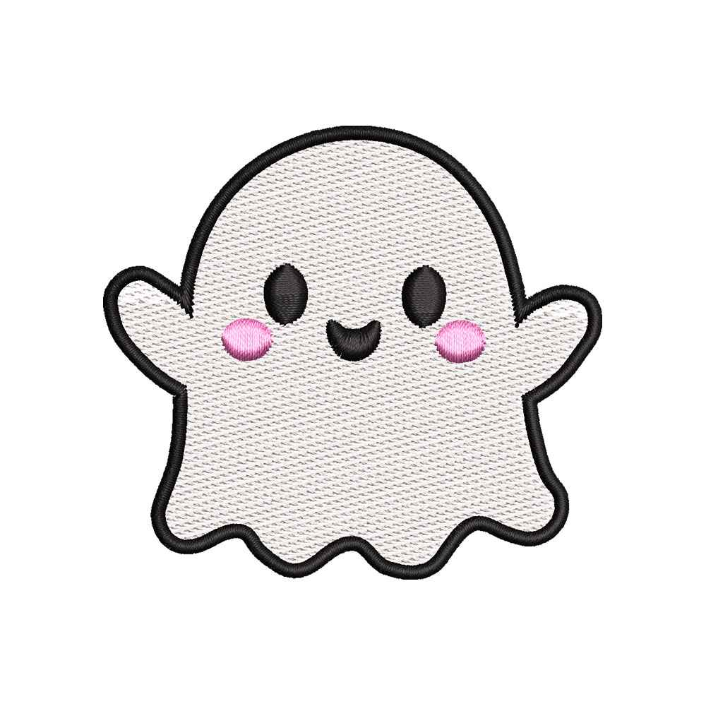Mini Halloween Cute Ghost Embroidery Design | Kawaii Smiling Ghost Machine Embroidery Pattern - SG11072605