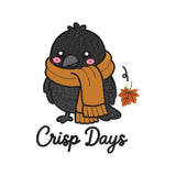 Autumn Crisp Days Embroidery Design | Cute Crow with Cozy Scarf Fall Machine Embroidery Pattern - SG11072612