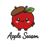Apple Season Fall Embroidery Design | Cute Apple Autumn Machine Embroidery Pattern - SG11072615
