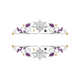 Halloween Spiderweb Split Monogram Frame Machine Embroidery Design File - SG11092602
