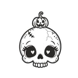 Halloween Skull with Pumpkin Embroidery Designs - SG11092607