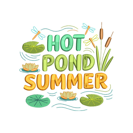 Hot Pond Summer Nature Embroidery Design – SG12042603