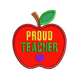 Proud Teacher Apple Applique Back To School Embroidery Design - SG12042634