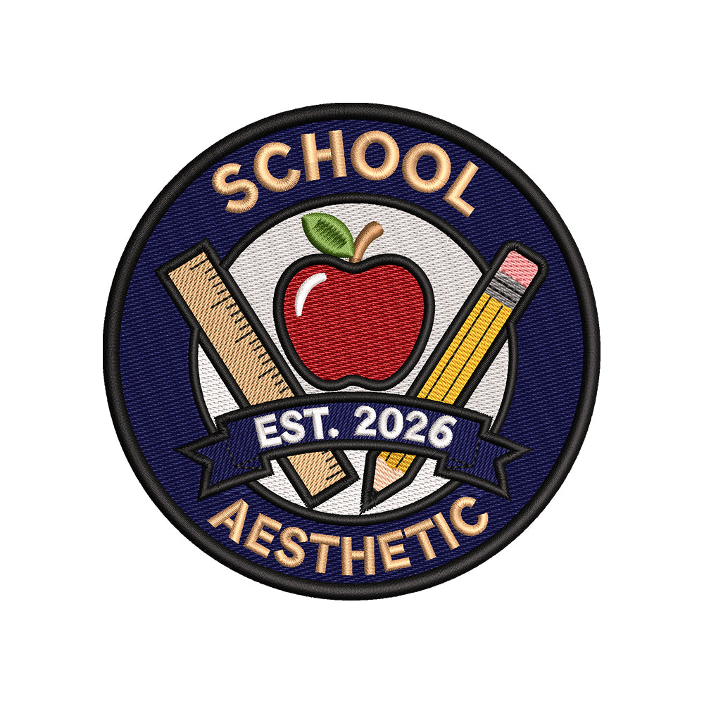School Aesthetic Back To School Badge Embroidery Design - SG12042642