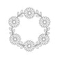 Floral Daisy Frame Embroidery Design Flower Wreath Monogram Border Machine - SG12062607