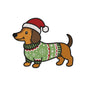 Cute Christmas Dachshund Dog In Santa Hat Machine Embroidery Design File - SG12092604