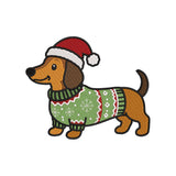Cute Christmas Dachshund Dog In Santa Hat Machine Embroidery Design File - SG12092604