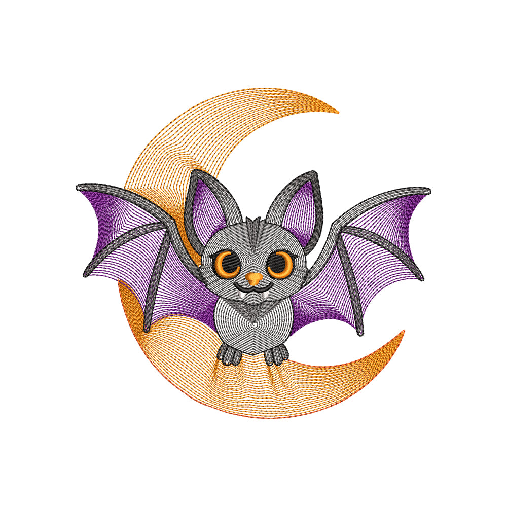 Ripple Halloween Bat  Machine Embroidery Designs - SG12092605