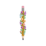 Floral Pencil Back To School Teacher Embroidery Design - SG13042603