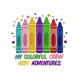 My Colorful Crew Arty Adventures Crayon Embroidery Design Back To School - SG13042607