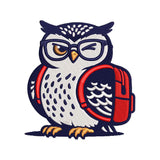 Wise Owl With Backpack Embroidery Design Back To School Student - SG13042611