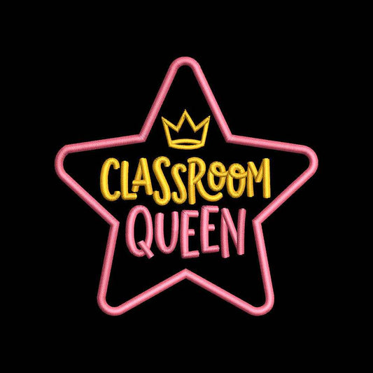 Classroom Queen Star Embroidery Design Back To School Teacher - SG13042613