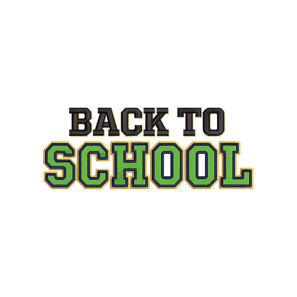 Back To School Embroidery Design Varsity Lettering School Quote - SG13042620