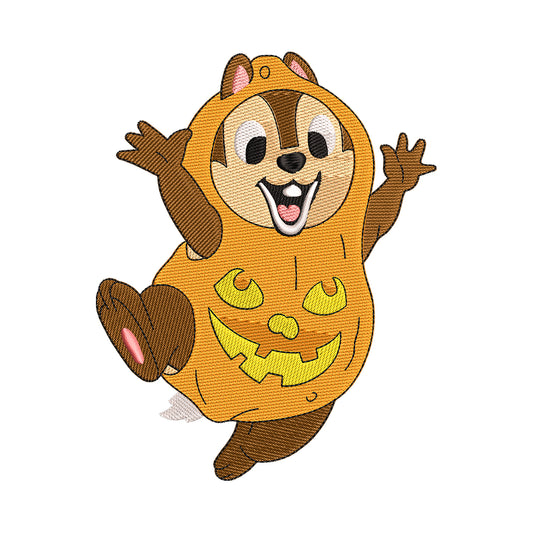 Chip in Pumpkin Costume Embroidery Design - SG130504