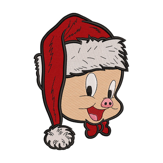Christmas Porky Pig Embroidery Design - SG130505