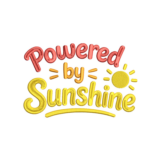 Powered by Sunshine Embroidery Design Summer Quote - SG13052601